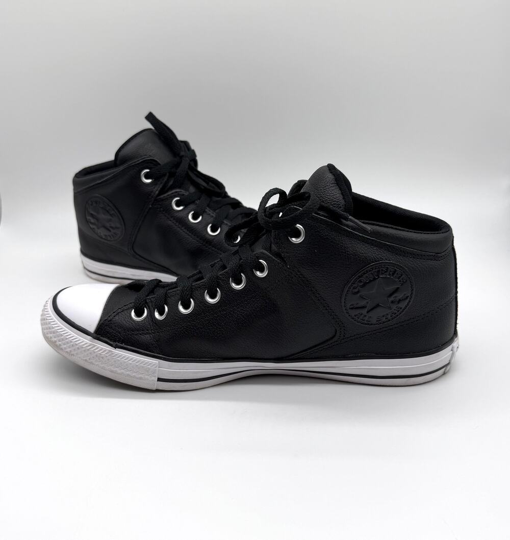 Converse Chuck Taylor All Star High Street Leather Black Mens 10 Womens 12